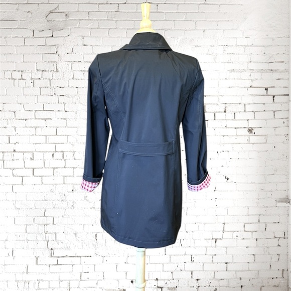 Dennis Basso Water Resistant Button Front Jacket with Printed red white lining - Picture 3 of 13